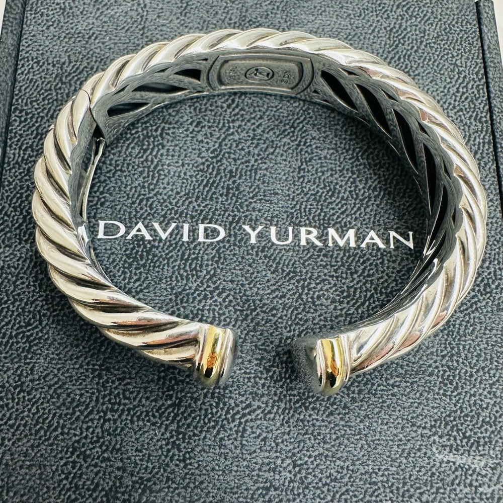 David Yurman Sculpted Cable Bracelet Silver with Yellow Gold